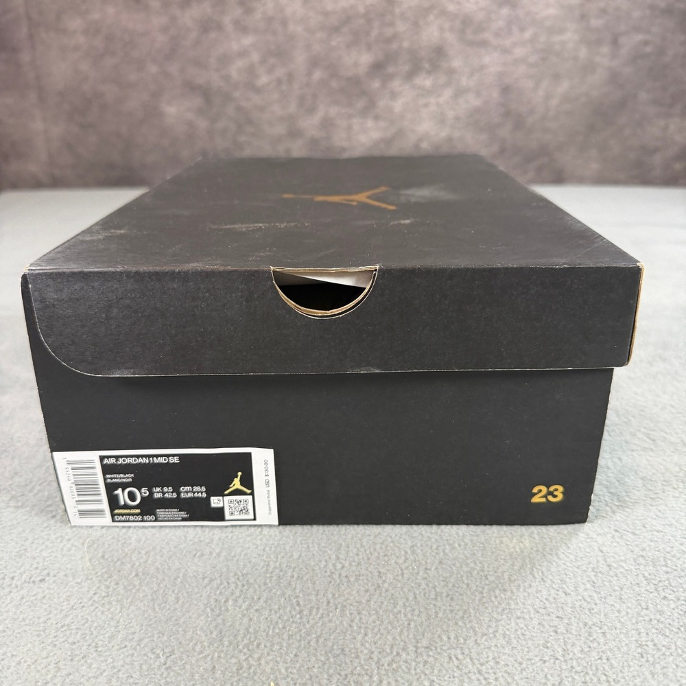 Air Jordan 1 Mid SE Heat Reactive White Black DM7802-100 Mens 10.5 - Picture 9 of 10